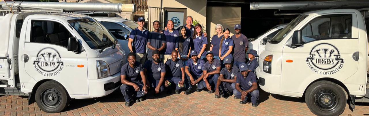 The Jurgens Plumbers team and vehicles in Durban North